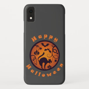 Happy Halloween lantern black cat spiders and bats Case-Mate iPhone Case