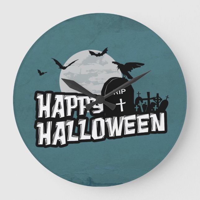 Happy Halloween Large Clock (Front)