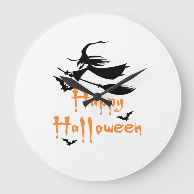 Happy Halloween Large Clock (Front)