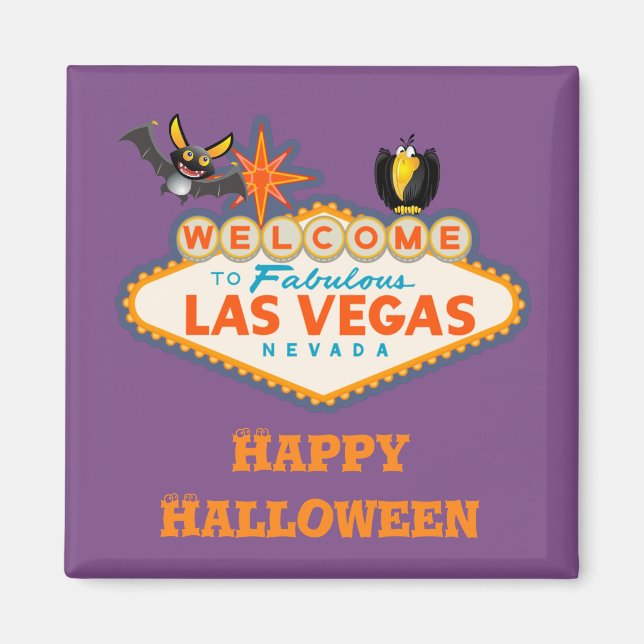 Happy Halloween Las Vegas Style Magnet (Front)