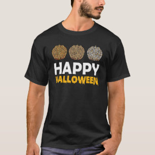 Happy Halloween Lazy Costume Cute Pumpkin Leopard T-Shirt