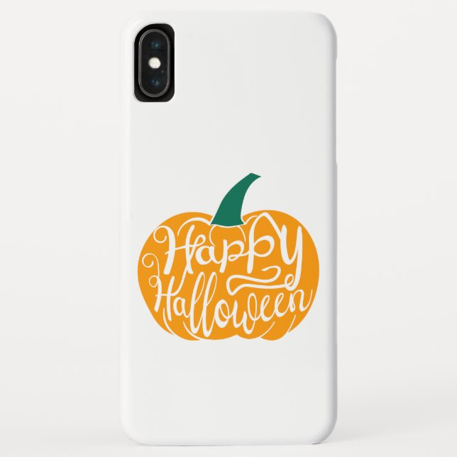 Happy Halloween lettering on carved pumpkin Case-Mate iPhone Case (Back)
