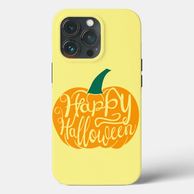 Happy Halloween lettering on carved pumpkin Case-Mate iPhone Case (Back)