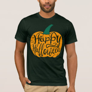 Happy Halloween lettering on carved pumpkin T-Shirt