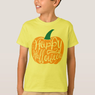 Happy Halloween lettering on carved pumpkin T-Shirt