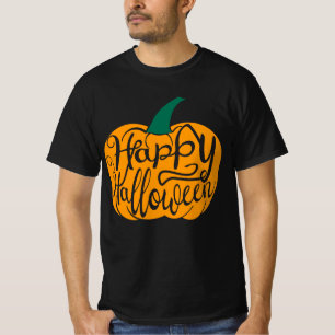 Happy Halloween lettering on carved pumpkin T-Shirt
