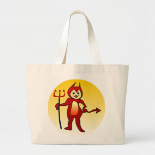 "HAPPY HALLOWEEN" LITTLE DEVIL LARGE TOTE BAG