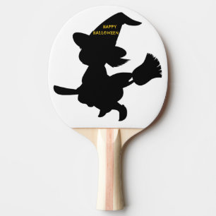 "HAPPY HALLOWEEN" LITTLE WITCH PING PONG PADDLE
