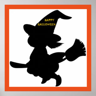 "HAPPY HALLOWEEN" LITTLE WITCH POSTER