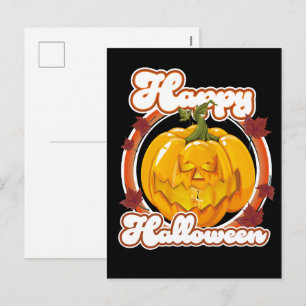 Happy Halloween logo Holiday Postcard
