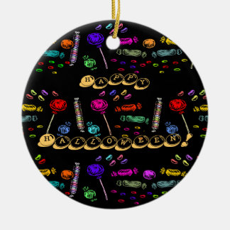 Happy Halloween Lollipops and Candy Pattern, ZSSG Ceramic Tree Decoration