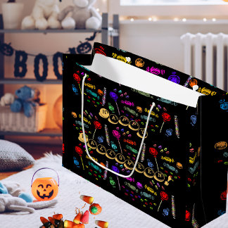 Happy Halloween Lollipops and Candy Pattern, ZSSG Large Gift Bag