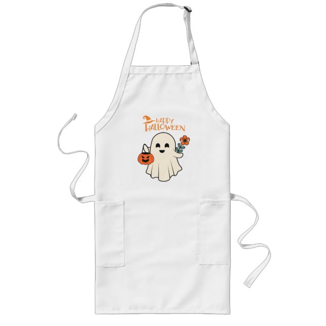 Happy Halloween Long Apron (Front)
