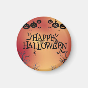 Happy Halloween Magnet Orange