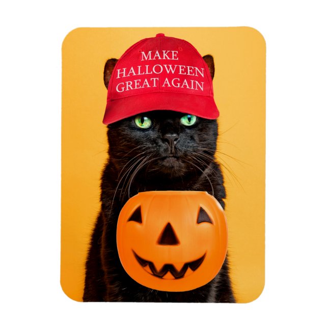 Happy Halloween Make Halloween Great Again Cat  Magnet (Vertical)
