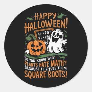 Happy Halloween - Math Teacher Scientist Funny Des Classic Round Sticker