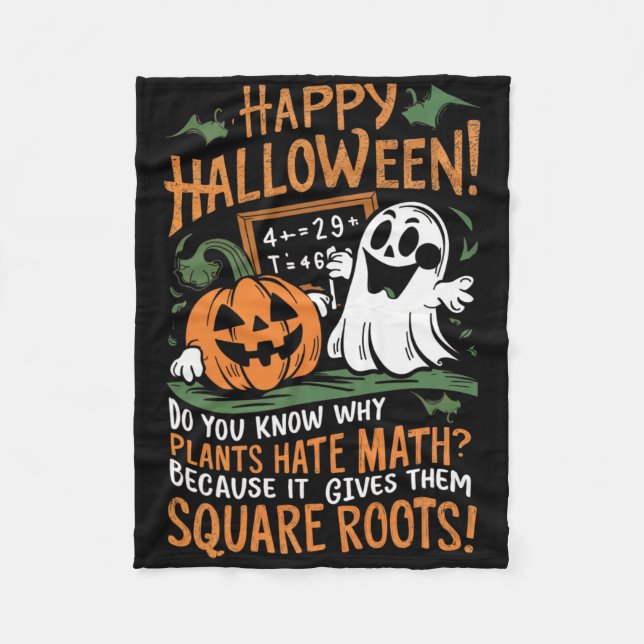 Happy Halloween - Math Teacher Scientist Funny Des Fleece Blanket (Front)