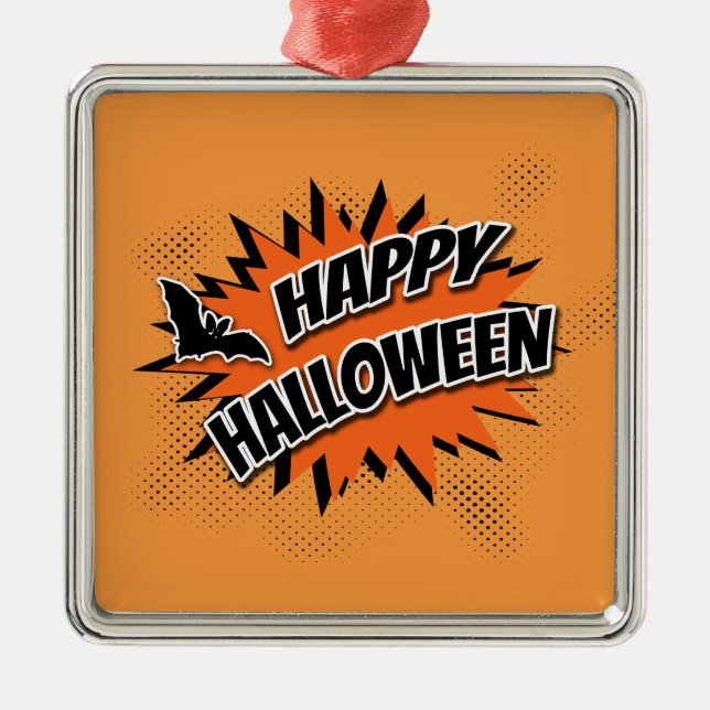Happy Halloween Metal Tree Decoration (Front)
