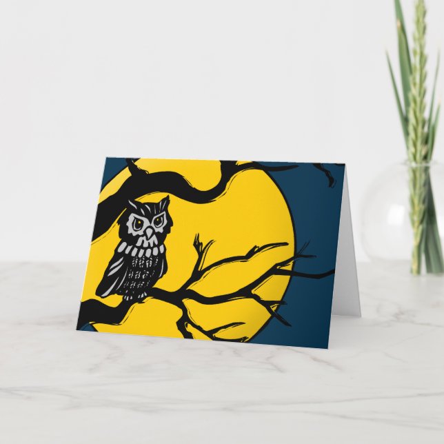 happy halloween : midnight owl : card (Front)