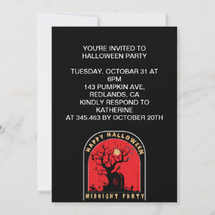Happy Halloween Midnight Party Invitation