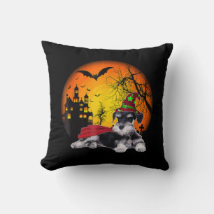 happy halloween miniature schnauzer dogs halloween cushion
