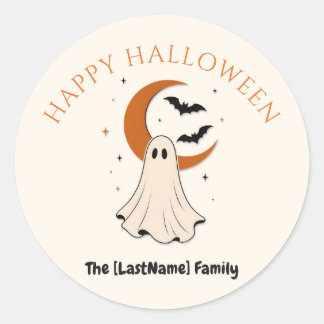 Happy Halloween / Minimalist Halloween Classic Round Sticker