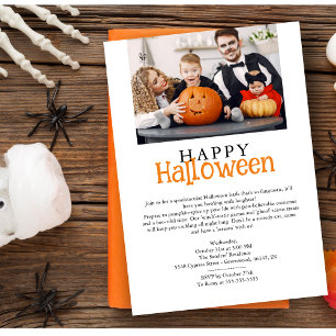 Happy Halloween Minimalist Photo Invitation