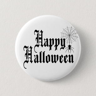 Happy Halloween minimalist typography 6 Cm Round Badge
