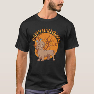 Happy Halloween Monster Dachshund Dog Animal T-Shirt