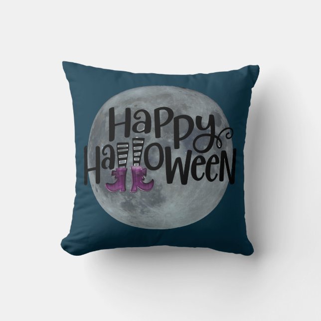 Happy Halloween Moon  Cushion (Front)