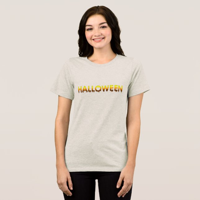 Happy Halloween Motif  Tri-Blend Shirt (Front Full)