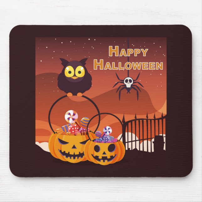 Happy Halloween Mouse Pad (Front)