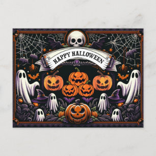 Happy Halloween Night of Horror Holiday Postcard