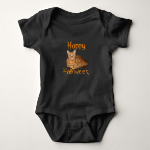 Happy Halloween Non-Scary Orange Tabby Cat Baby Bodysuit