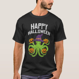 Happy Halloween Octopus Pumpkin Funny Costume Men  T-Shirt