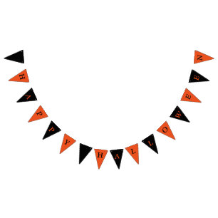 Happy Halloween Orange and Black Bunting Bunting