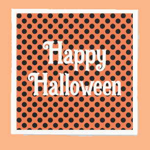 Happy Halloween orange black dots kids party Napkin