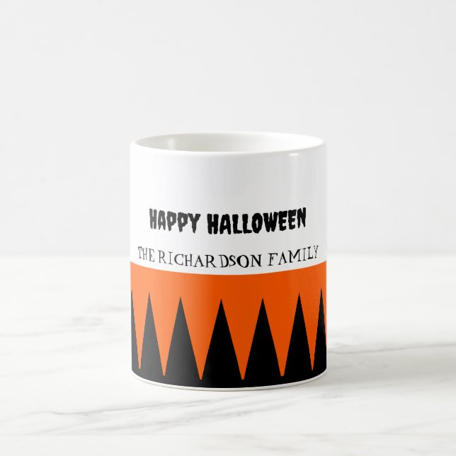 Happy Halloween Orange Black Personalised Coffee Mug (Center)