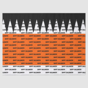 Happy Halloween Orange Black Personalised Tissue Paper