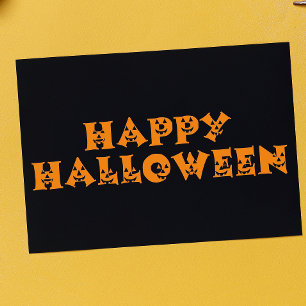 Happy Halloween Orange Jack-o’-Lantern Typography Card
