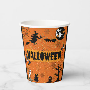 HAPPY HALLOWEEN(ORANGE) PAPER CUPS