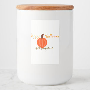Happy Halloween orange pumpink fall orange brown  Food Label