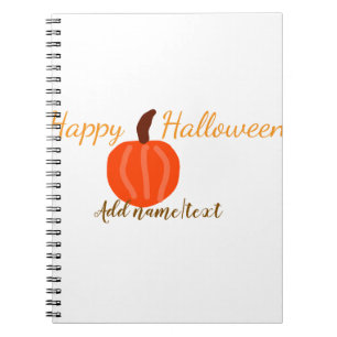 Happy Halloween orange pumpink fall orange brown  Notebook