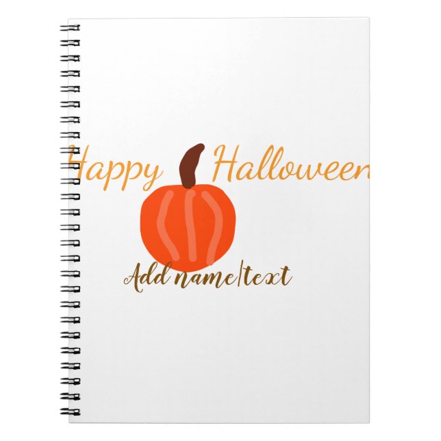 Happy Halloween orange pumpink fall orange brown  Notebook (Front)