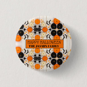 Happy Halloween Orange Pumpkin 3 Cm Round Badge
