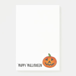 Happy Halloween Orange Pumpkin Jack o' Lantern Post-it Notes