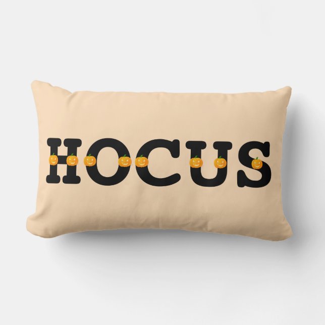 Happy Halloween Orange Pumpkin Lumbar Cushion (Front)