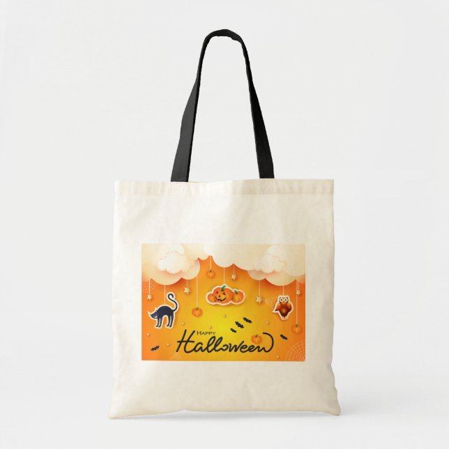 Happy Halloween over the Clouds Tote Bag (Front)
