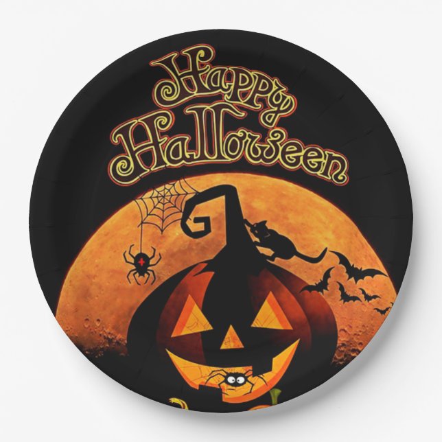 Happy Halloween Paper Plate (Front)