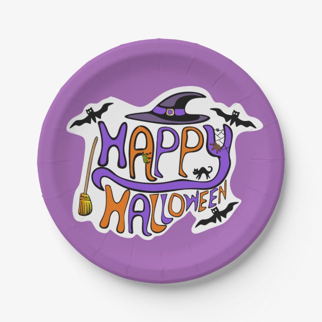 Happy Halloween Paper Plates (Front)